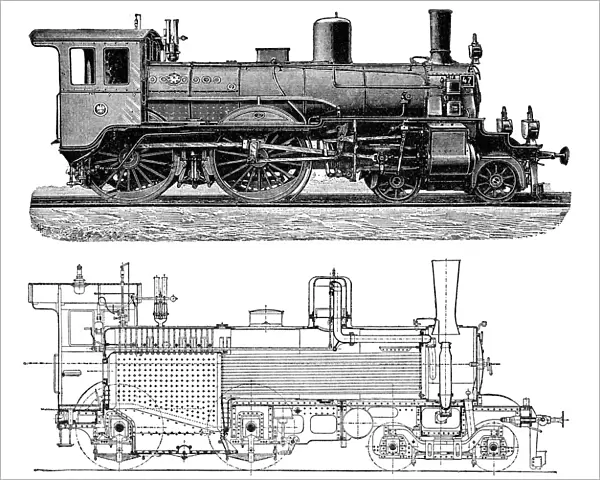 A detailed image of a locomotive