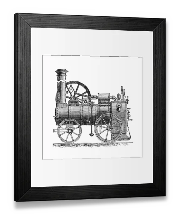 Framed Print : Antique locomotive illustration 1888