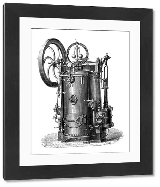 Antique illustration of scientific discoveries: Steam power