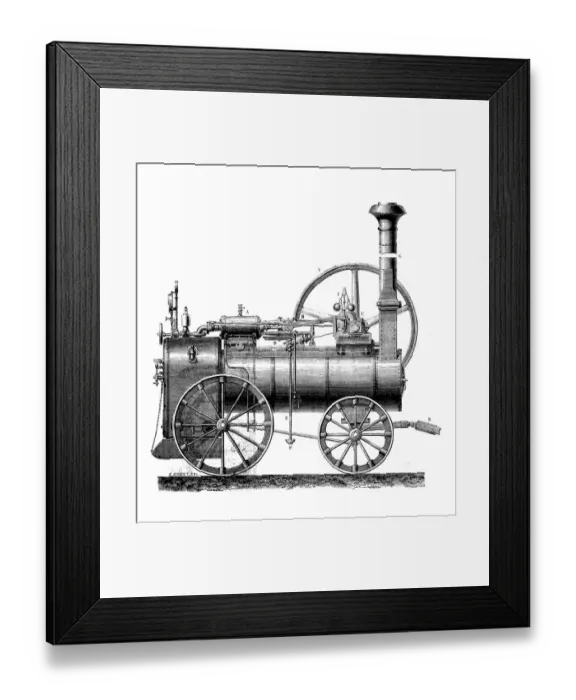 Framed Print : Antique illustration of scientific discoveries: Steam power Framed Print : Antique illustration of scientific discoveries: Steam power
