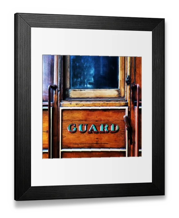Framed Print : Trains. The Guard door on an old Victorian steam engine carriage Framed Print : Trains. The Guard door on an old Victorian steam engine carriage