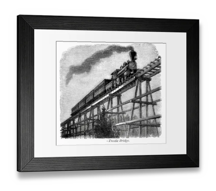 Framed Print : Stream Train on a Trestle Bridge Framed Print : Stream Train on a Trestle Bridge