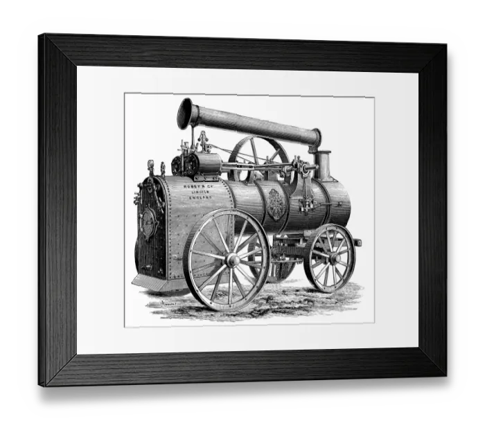 Framed Print : Antique illustration of steam locomotive Framed Print : Antique illustration of steam locomotive