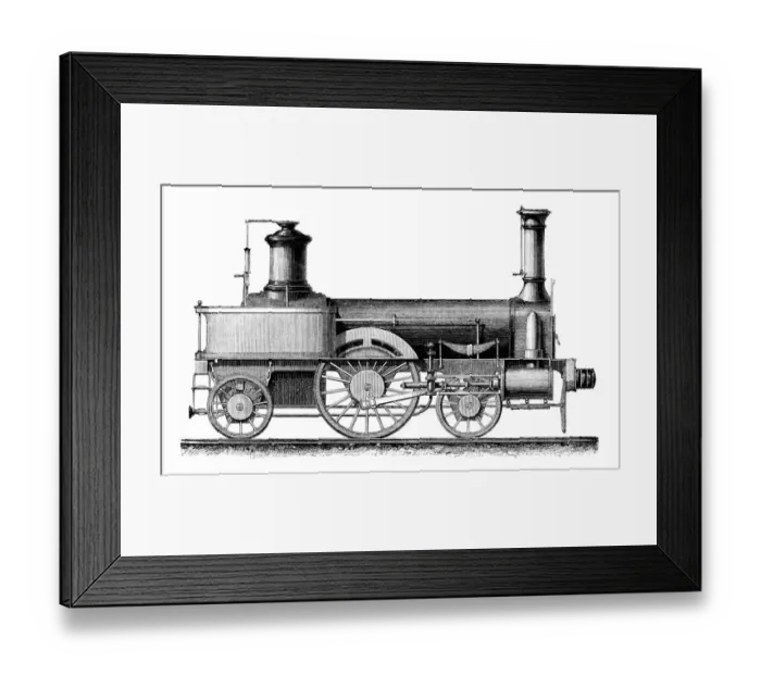 Framed Print : Locomotive from George Stephenson 1830 Framed Print : Locomotive from George Stephenson 1830
