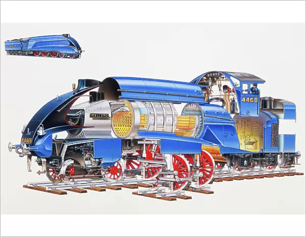 Mallard Steam Engine, expanded cross-section