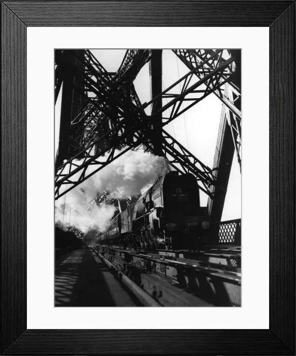 Framed Print : Iron Road. September 1935: A steam engine thunders across the Firth of Framed Print : Iron Road. September 1935: A steam engine thunders across the Firth of