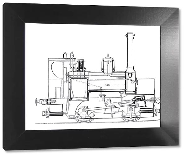 Antique illustration of steam locomotive