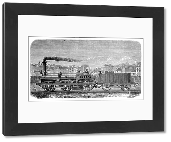 Crampton steam locomotive with coal car