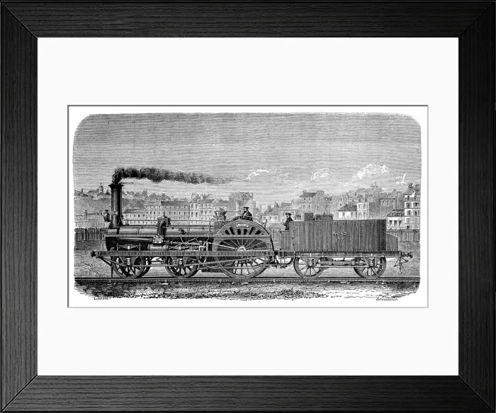 Framed Print : Crampton steam locomotive with coal car Framed Print : Crampton steam locomotive with coal car