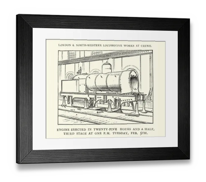 Framed Print : Stream Train under construction, Crewe Locomotive Works, 1892 Framed Print : Stream Train under construction, Crewe Locomotive Works, 1892