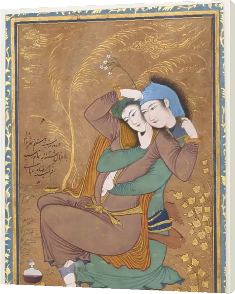 The Lovers dated A. H. 1039  /  A. D. 1630 Painting by Reza Abbasi