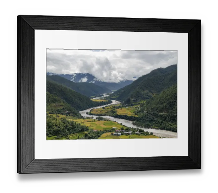 Framed Print : Punakha Valley, Bhutan Framed Print : Punakha Valley, Bhutan