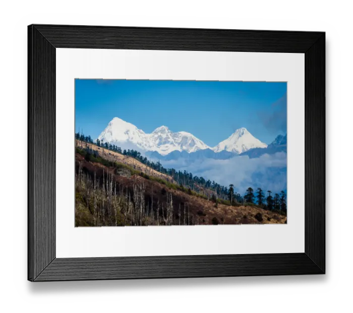 Framed Print : Bhutan, Paro, Chele La. View to Mt Jhomolhari from Cheli Pass Framed Print : Bhutan, Paro, Chele La. View to Mt Jhomolhari from Cheli Pass