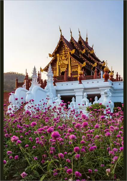 Royal pavilion at sunset, Royal park Rajapruek, Chiang Mai, Thailand