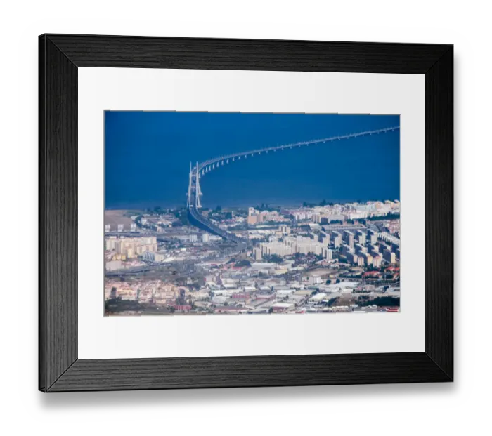 Framed Print : Elevated view of the Vasco da Gama Bridge Framed Print : Elevated view of the Vasco da Gama Bridge