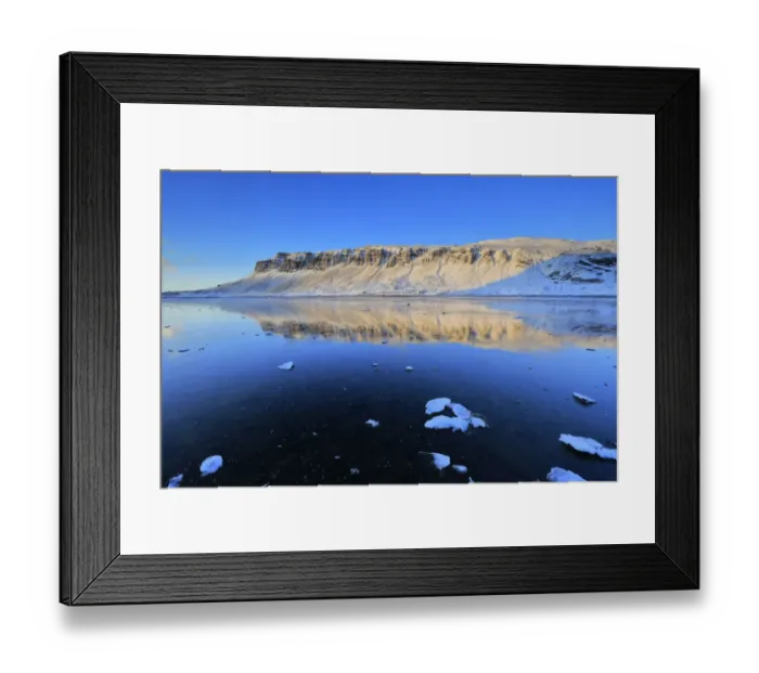 Framed Print : Sunset over the frozen HvalfjAordur Framed Print : Sunset over the frozen HvalfjAordur