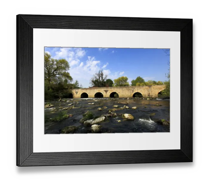 Framed Print : 26 arched stone bridge Bromham village Framed Print : 26 arched stone bridge Bromham village