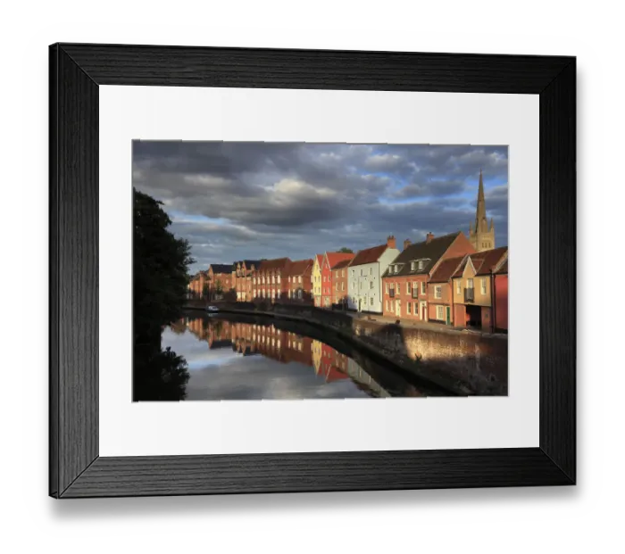 Framed Print : River Wensum quayside Norwich City Framed Print : River Wensum quayside Norwich City