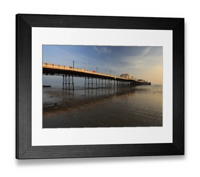 Framed Print : Sunset over the Victorian Pier, Worthing town Framed Print : Sunset over the Victorian Pier, Worthing town