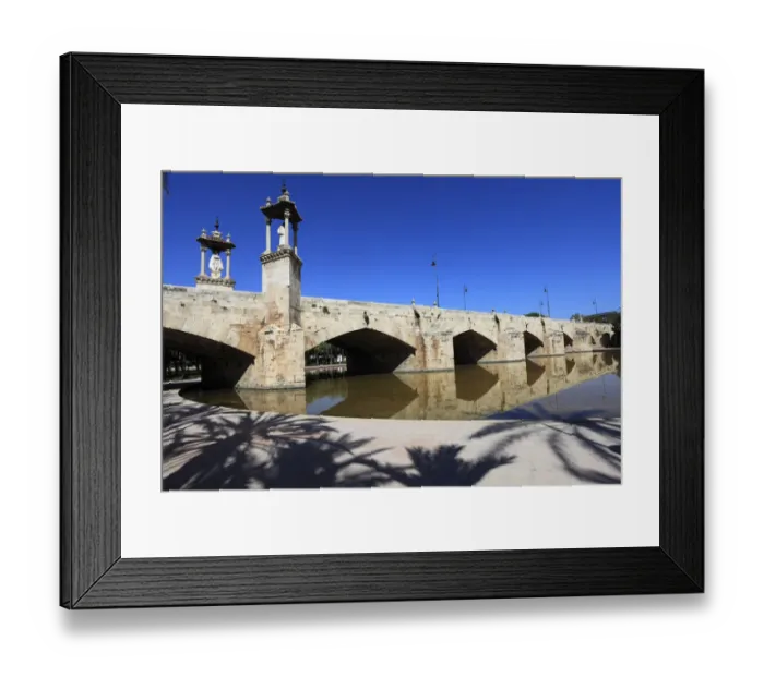 Framed Print : Puente del Mar bridge, Old bridge Valencia