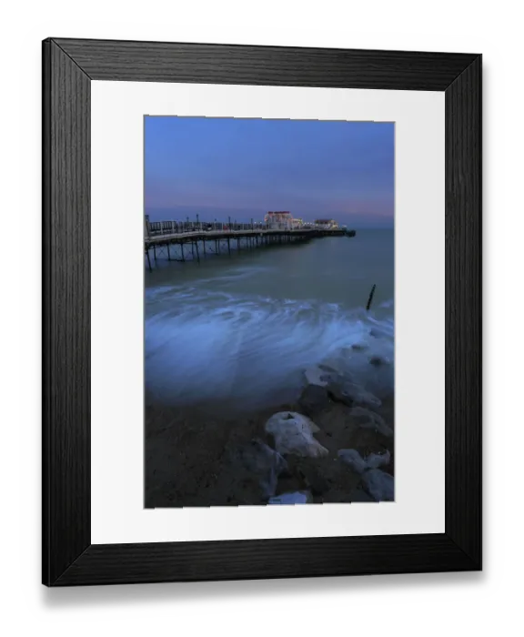 Framed Print : Dusk colours over Worthing towns Victorian Pier