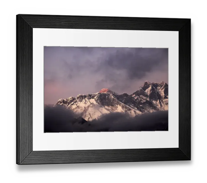Framed Print : Sunset over the Snow Capped Mount Everest Framed Print : Sunset over the Snow Capped Mount Everest