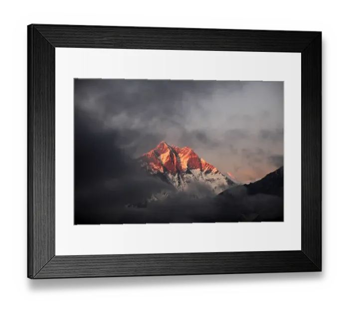 Framed Print : Sunset over the Snow Capped Lhotse mountain Framed Print : Sunset over the Snow Capped Lhotse mountain