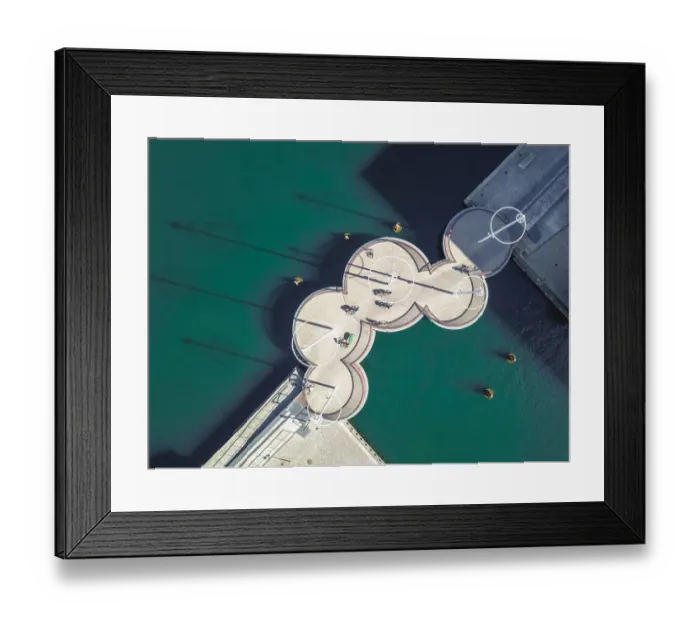 Framed Print : Aerial drone view of The Circle Bridge (Cirkelbroen) on the Inner Harbor of Copenhagen, Denmark Framed Print : Aerial drone view of The Circle Bridge (Cirkelbroen) on the Inner Harbor of Copenhagen, Denmark