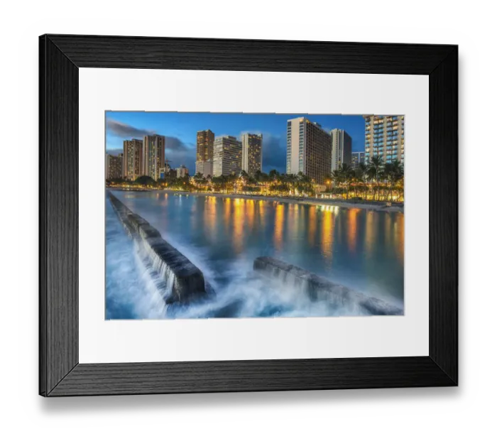 Framed Print : Waikiki Wall At Sunset Framed Print : Waikiki Wall At Sunset