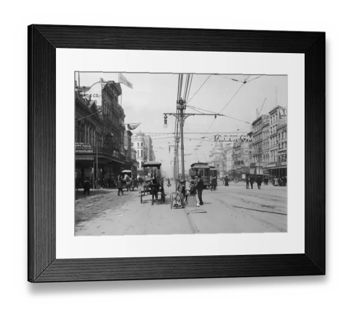 Framed Print : A view of Canal Street, New Orleans, Louisiana, 1890s