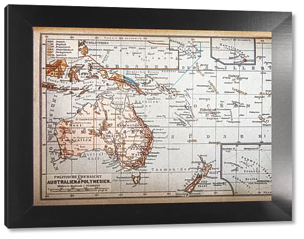 Political map of Australia and Polynesia