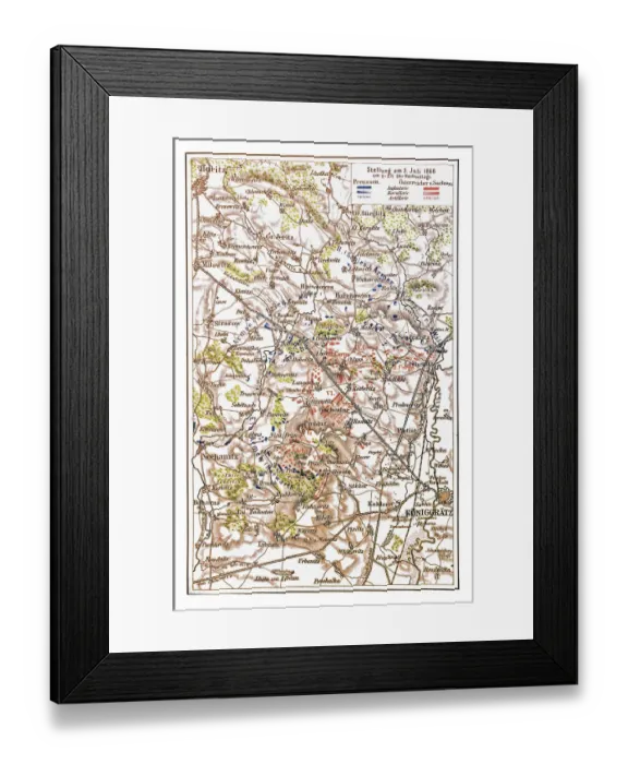 Framed Print : Plan of the battlefield of The Battle of KAoniggrAÔé¼tz, also known as the Battle of Sadowa Framed Print : Plan of the battlefield of The Battle of KAoniggrAÔé¼tz, also known as the Battle of Sadowa