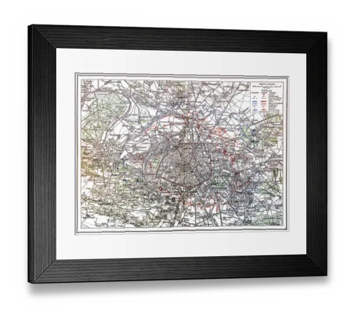 Framed Print : Paris and surroundings 1870 / 71 Framed Print : Paris and surroundings 1870 / 71