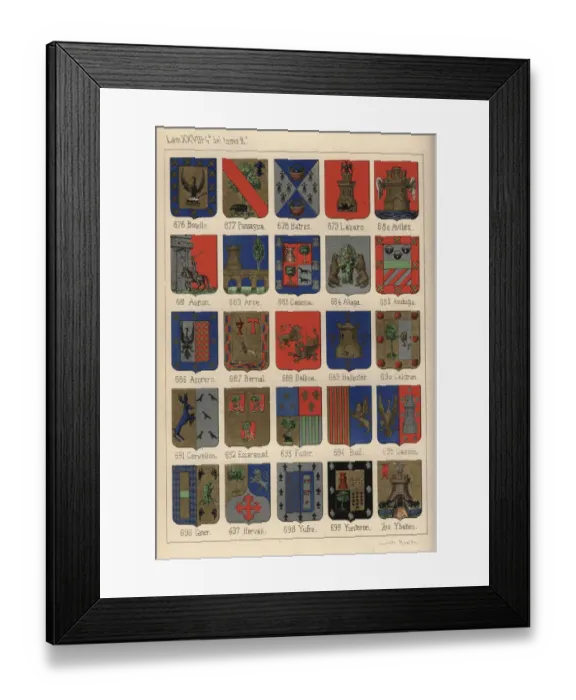 Framed Print : Heraldry, Coats of Arms of Spain Framed Print : Heraldry, Coats of Arms of Spain