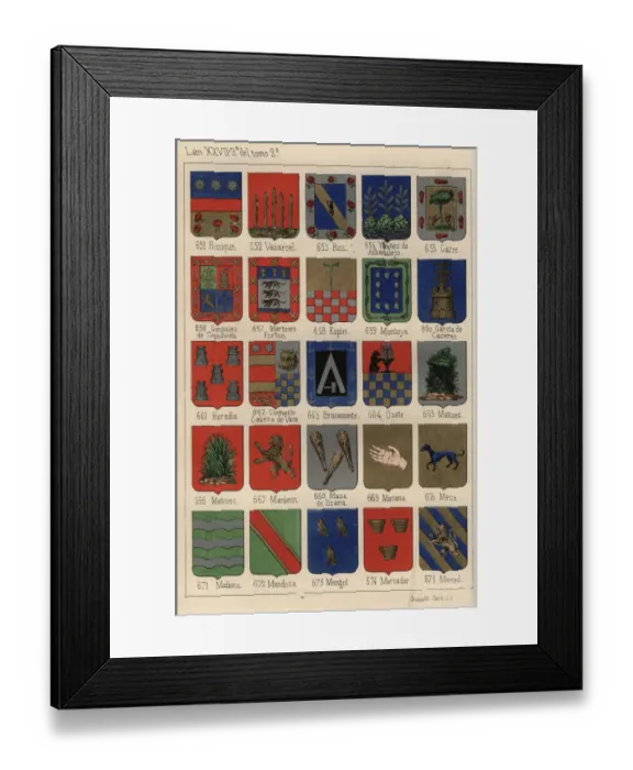 Framed Print : Heraldry, Coats of Arms of Spain