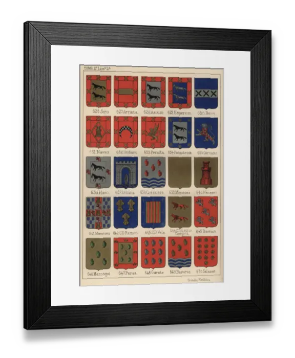 Framed Print : Heraldry, Coats of Arms of Spain Framed Print : Heraldry, Coats of Arms of Spain