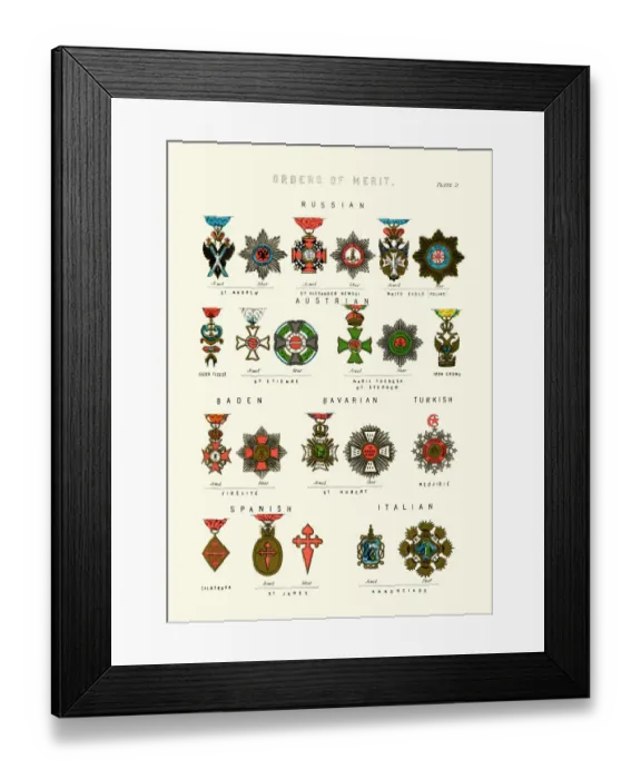 Framed Print : Victorian medals, Orders of Merit, 19th Century Framed Print : Victorian medals, Orders of Merit, 19th Century