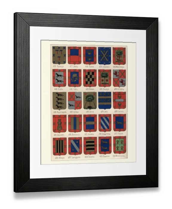 Framed Print : Heraldry, Coats of Arms of Spain Framed Print : Heraldry, Coats of Arms of Spain