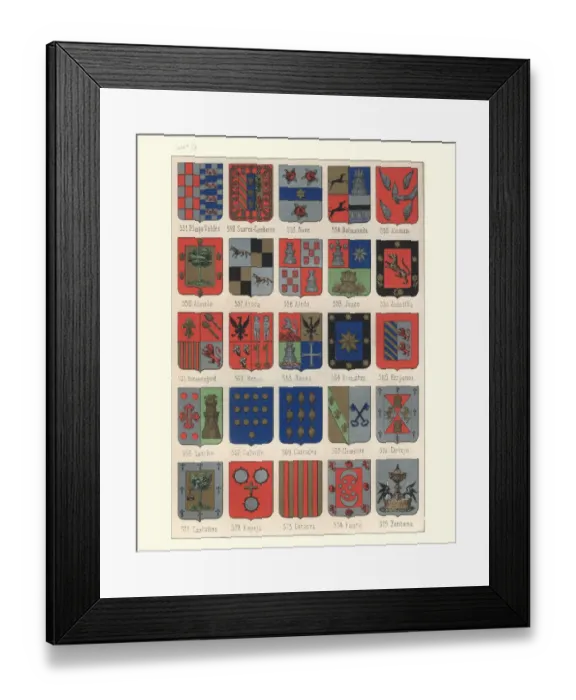 Framed Print : Heraldry, Coats of Arms of Spain Framed Print : Heraldry, Coats of Arms of Spain