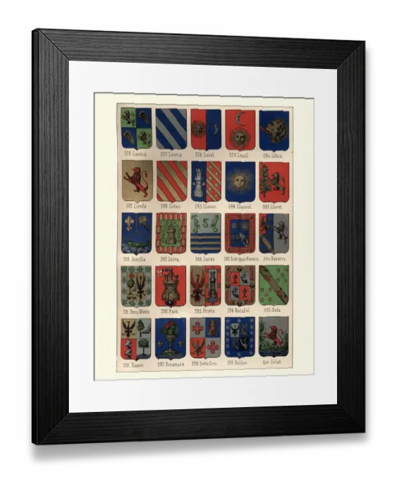 Framed Print : Heraldry, Coats of Arms of Spain Framed Print : Heraldry, Coats of Arms of Spain