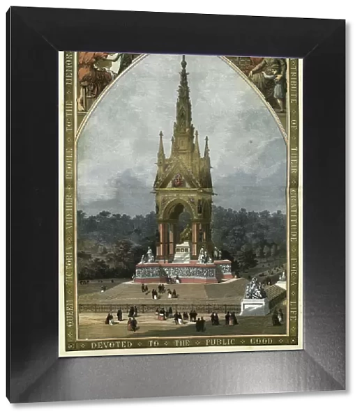 Vintage print of the Albert Memorial, London, 1872