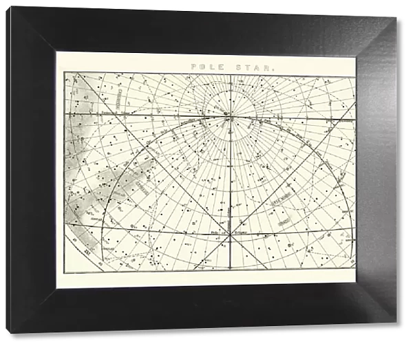 Star chart for the Polestar (Polaris), 19th Century