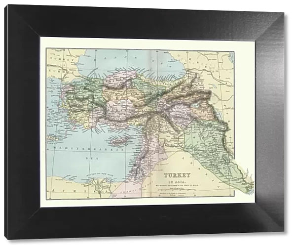 Map of Turkey in Asia, 19th Century