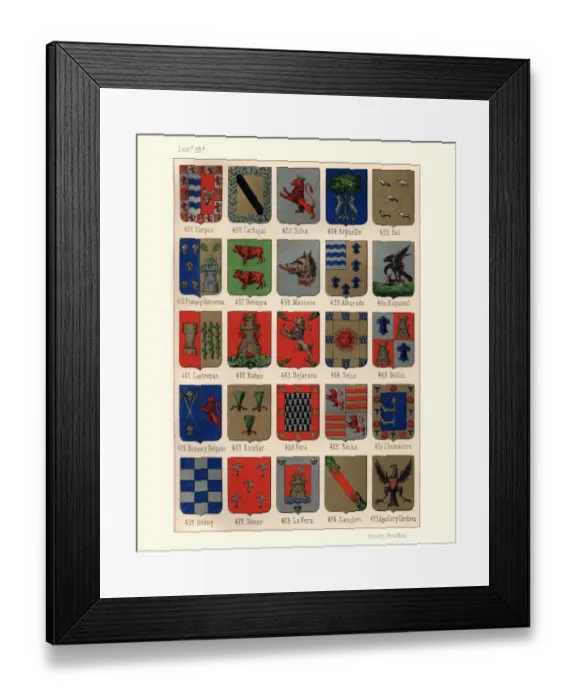 Framed Print : Heraldry, Coats of Arms of Spain