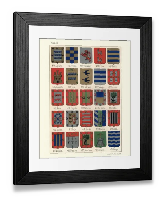 Framed Print : Heraldry, Coats of Arms of Spain Framed Print : Heraldry, Coats of Arms of Spain