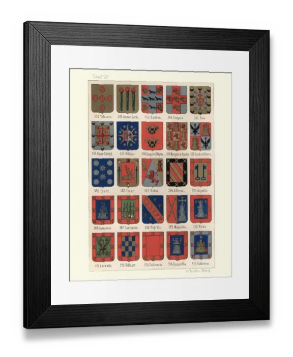 Framed Print : Heraldry, Coats of Arms of Spain Framed Print : Heraldry, Coats of Arms of Spain