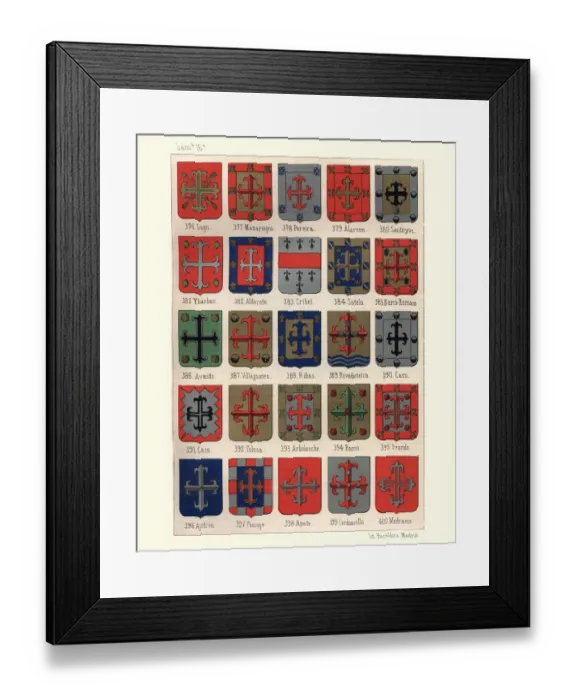 Framed Print : Heraldry, Coats of Arms of Spain Framed Print : Heraldry, Coats of Arms of Spain