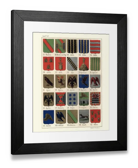 Framed Print : Heraldry, Coats of Arms of Spain Framed Print : Heraldry, Coats of Arms of Spain
