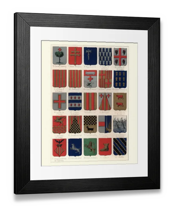 Framed Print : Heraldry, Coats of Arms of Spain Framed Print : Heraldry, Coats of Arms of Spain