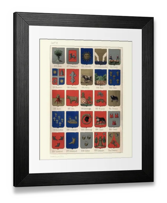 Framed Print : Heraldry, Coats of Arms of Spain